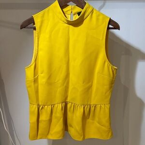 J. Crew Bright Yellow Sleeveless Top peplum style